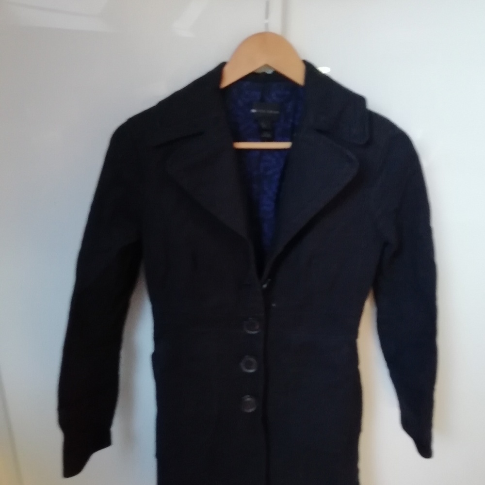 Navy blue vintage look mango trench coat